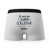 Caleçon Mathieu Un Super Collègue - Humour Boxer Gris Idée Cadeau