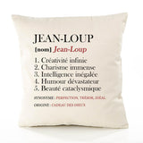 Housse de Coussin Premium Jean-Loup Définition - Coton Canvas Fairtrade Beige Idée Cadeau Décoration Canapé 40x40