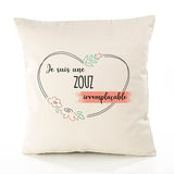 Housse de Coussin Premium Zouz irremplaçable - Coton Canvas Fairtrade Beige Idée Cadeau Décoration Canapé