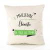Housse de Coussin Premium Ébéniste Meilleure Temps Femme - Coton Canvas Fairtrade Beige Idée Cadeau Décoration Canapé