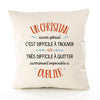 Housse de Coussin Premium Un Christian Aussi génial - Coton Canvas Fairtrade Beige Idée Cadeau Décoration Canapé