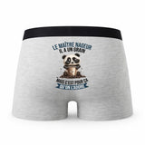 Caleçon Le Maitre Nageur Panda Grain - Humour Boxer Gris Idée Cadeau