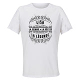 Maillot de Sport Femme Lisa Copie Deesse Legende Noire - T-Shirt Respirant Polyester Manches Courtes - Cadeau Sportive Anniversaire Noël Fête des Mères