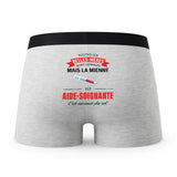Caleçon Belles-Meres Aide-Soignante - Humour Boxer Gris Idée Cadeau Fête des Pères