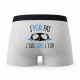 Caleçon Apnee sous L_Eau - Humour Boxer Gris Idée Cadeau Passion