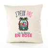 Housse de Coussin Premium Flamant Rose flemme Version Blanc - Coton Canvas Fairtrade Beige Idée Cadeau Décoration Canapé