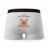 Caleçon Floriane Caractère de Cochon - Humour Boxer Gris Idée Cadeau