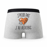 Caleçon Aerobic - Humour Boxer Gris Idée Cadeau Passion