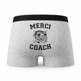 Caleçon Merci Hockey - Humour Boxer Gris Passion Sport Idée Cadeau