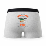 Caleçon Papa Prof - Humour Boxer Gris Idée Cadeau Fête des Pères