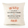 Housse de Coussin Premium Une Suzette Aussi géniale - Coton Canvas Fairtrade Beige Idée Cadeau Décoration Canapé