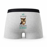 Caleçon Joel Le Plus Chouette - Humour Boxer Gris Idée Cadeau