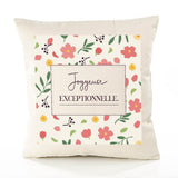 Housse de Coussin Femme Joggeuse exceptionnelle Motif Floral déco Salon canapé Chambre Cadeau Femme Anniversaire noël Coussin décoratif Motif Floral