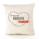 Housse de Coussin Premium Radiologue irremplaçable - Coton Canvas Fairtrade Beige Idée Cadeau Décoration Canapé
