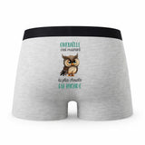 Caleçon Gwenaelle la Plus Chouette - Humour Boxer Gris Idée Cadeau