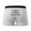 Caleçon Logan Un Super Collègue - Humour Boxer Gris Idée Cadeau