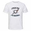 Maillot de Sport Homme Baseball J'peux Pas - T-Shirt Respirant Polyester Manches Courtes - Cadeau Sportif Anniversaire Noël Fête des Pères