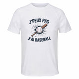 Maillot de Sport Homme Baseball J'peux Pas - T-Shirt Respirant Polyester Manches Courtes - Cadeau Sportif Anniversaire Noël Fête des Pères