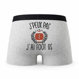 Caleçon Foot Us - Humour Boxer Gris Idée Cadeau Passion