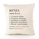 Housse de Coussin Premium Kenza Définition - Coton Canvas Fairtrade Beige Idée Cadeau Décoration Canapé 40x40