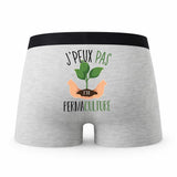 Caleçon Permaculture - Humour Boxer Gris Idée Cadeau Passion