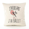 Housse de Coussin Premium Ballet Danse Classique Version Blanc - Coton Canvas Fairtrade Beige Idée Cadeau Décoration Canapé