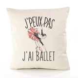 Housse de Coussin Premium Ballet Danse Classique Version Blanc - Coton Canvas Fairtrade Beige Idée Cadeau Décoration Canapé