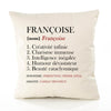 Housse de Coussin Premium Françoise Définition - Coton Canvas Fairtrade Beige Idée Cadeau Décoration Canapé