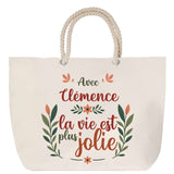 Sac Fête des Mères Mamie Famille Idée Cadeau anniversaire Noël Travail Boulot Métier Départ Retraite Collègue Femme cabas shopping plage
