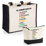 Cabas homme ou femme sac plage ou shopping tote bag pochette trousse Idée cadeau original pour anniversaire Noël travail départ retraite collègue famille fete des mères fetes des pères papa maman mamie papi
