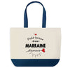 Sac de shopping bleu Bazar d'une Marraine d'amour