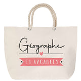 Sac Fête des Mères Mamie Famille Idée Cadeau anniversaire Noël Travail Boulot Métier Départ Retraite Collègue Femme cabas shopping plage