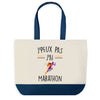 Sac de shopping bleu J'peux pas Marathon Dessin Coloré