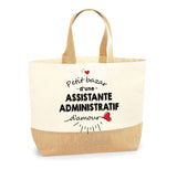 Sac Jute Fête des Mères Fêtes des Pères Mamie Papi Famille Idée Cadeau anniversaire Noël Travail Boulot Métier Départ Retraite Collègue Femme Homme