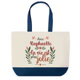 Sac Fête des Mères Mamie Famille Idée Cadeau anniversaire Noël Travail Boulot Métier Départ Retraite Collègue Femme cabas shopping plage