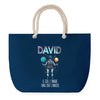 Sac de plage Bleu anse corde David Unique dans l'Univers