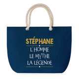 Sac de plage Bleu anse corde Stéphane Mythe Légende -jaune