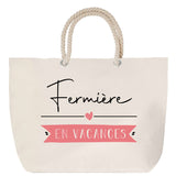 Sac Fête des Mères Mamie Famille Idée Cadeau anniversaire Noël Travail Boulot Métier Départ Retraite Collègue Femme cabas shopping plage