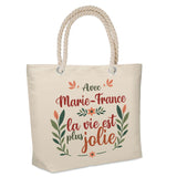 Sac Fête des Mères Mamie Famille Idée Cadeau anniversaire Noël Travail Boulot Métier Départ Retraite Collègue Femme cabas shopping plage