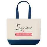 Sac de shopping bleu Ingénieur en Vacances