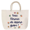 Sac Fête des Mères Mamie Famille Idée Cadeau anniversaire Noël Travail Boulot Métier Départ Retraite Collègue Femme cabas shopping plage