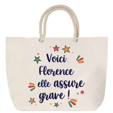 Sac Fête des Mères Mamie Famille Idée Cadeau anniversaire Noël Travail Boulot Métier Départ Retraite Collègue Femme cabas shopping plage