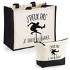 Cabas homme ou femme sac plage ou shopping tote bag pochette trousse Idée cadeau original pour anniversaire Noël travail départ retraite collègue famille fete des mères fetes des pères papa maman mamie papi