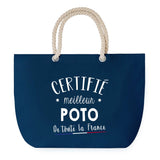 Sac de plage Bleu anse corde Certifié meilleur Poto