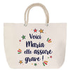 Sac Fête des Mères Mamie Famille Idée Cadeau anniversaire Noël Travail Boulot Métier Départ Retraite Collègue Femme cabas shopping plage