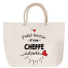 Sac Fête des Mères Mamie Famille Idée Cadeau anniversaire Noël Travail Boulot Métier Départ Retraite Collègue Femme cabas shopping plage