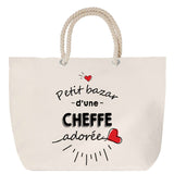 Sac Fête des Mères Mamie Famille Idée Cadeau anniversaire Noël Travail Boulot Métier Départ Retraite Collègue Femme cabas shopping plage
