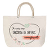 Sac Fête des Mères Mamie Famille Idée Cadeau anniversaire Noël Travail Boulot Métier Départ Retraite Collègue Femme cabas shopping plage