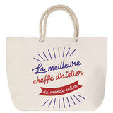 Sac Fête des Mères Mamie Famille Idée Cadeau anniversaire Noël Travail Boulot Métier Départ Retraite Collègue Femme cabas shopping plage