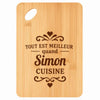 Planche bambou gravée personnalisée homme idée cadeau Fête des Pères apéro 30×20 prénom cuisine plateau fromage anniversaire noel papa papi 